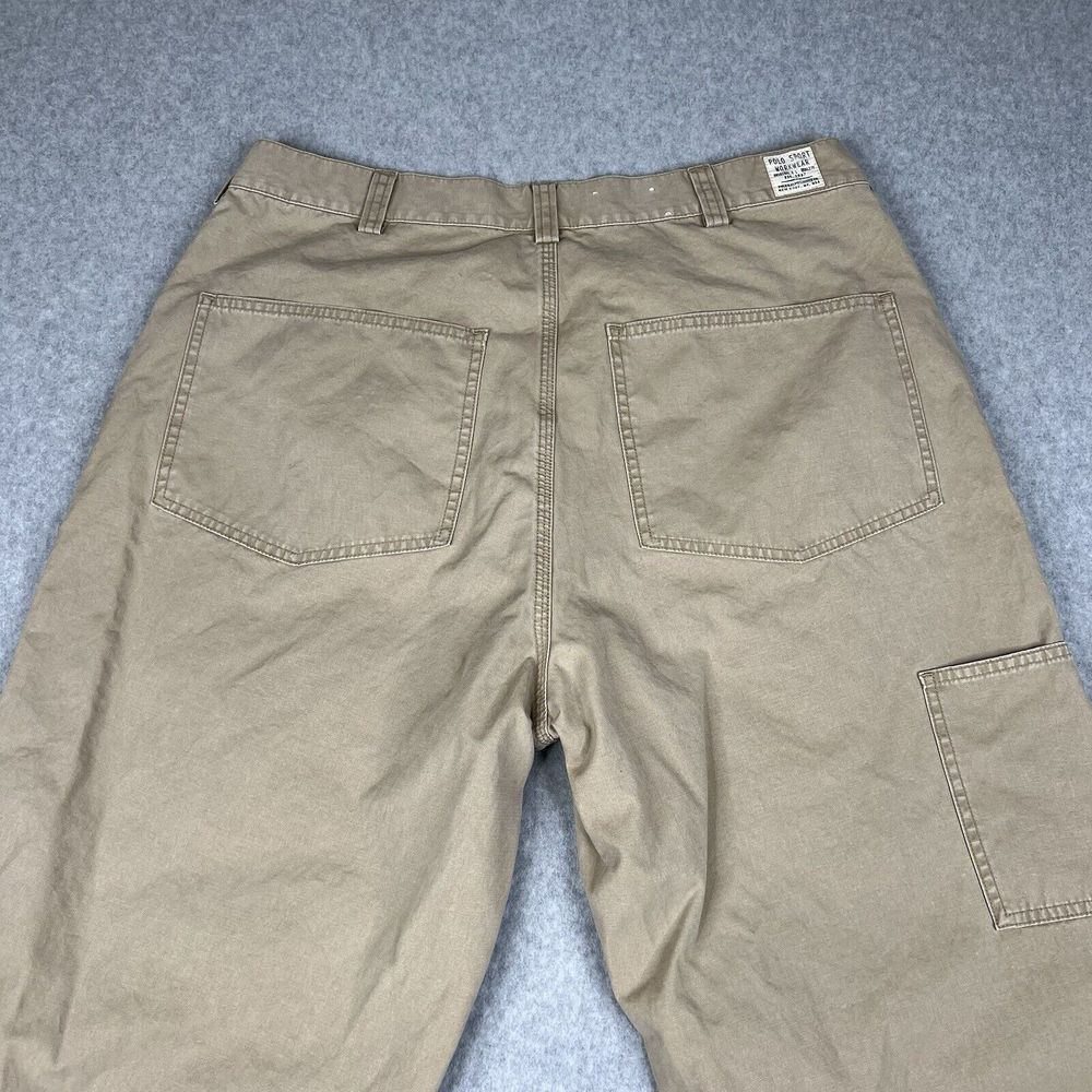 Vintage Polo Sport Ralph Lauren Pants Mens 36x34 Beige 90s Button Fly Workwear - Picture 7 of 16